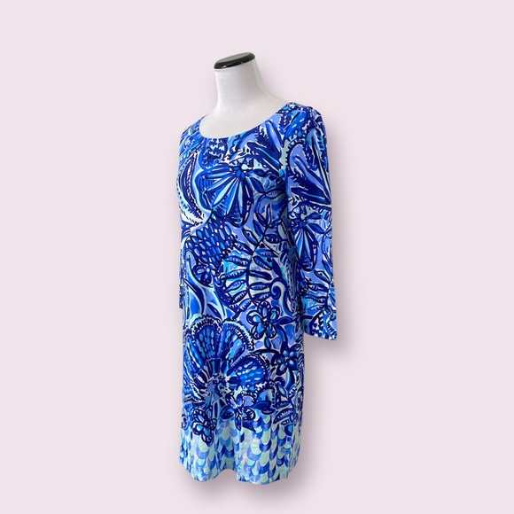 Lilly Pulitzer Hollee Dress Sz S Zanzibar Zoo Iris Blue Floral - Picture 5 of 10